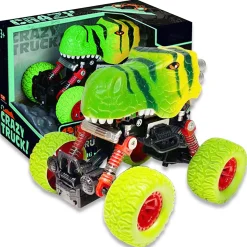 Flat River Group Thin Air Toys Crazy Truck Big Wheels Dinosaur Stunt Truck 4.5"* Playsets & Vehicles