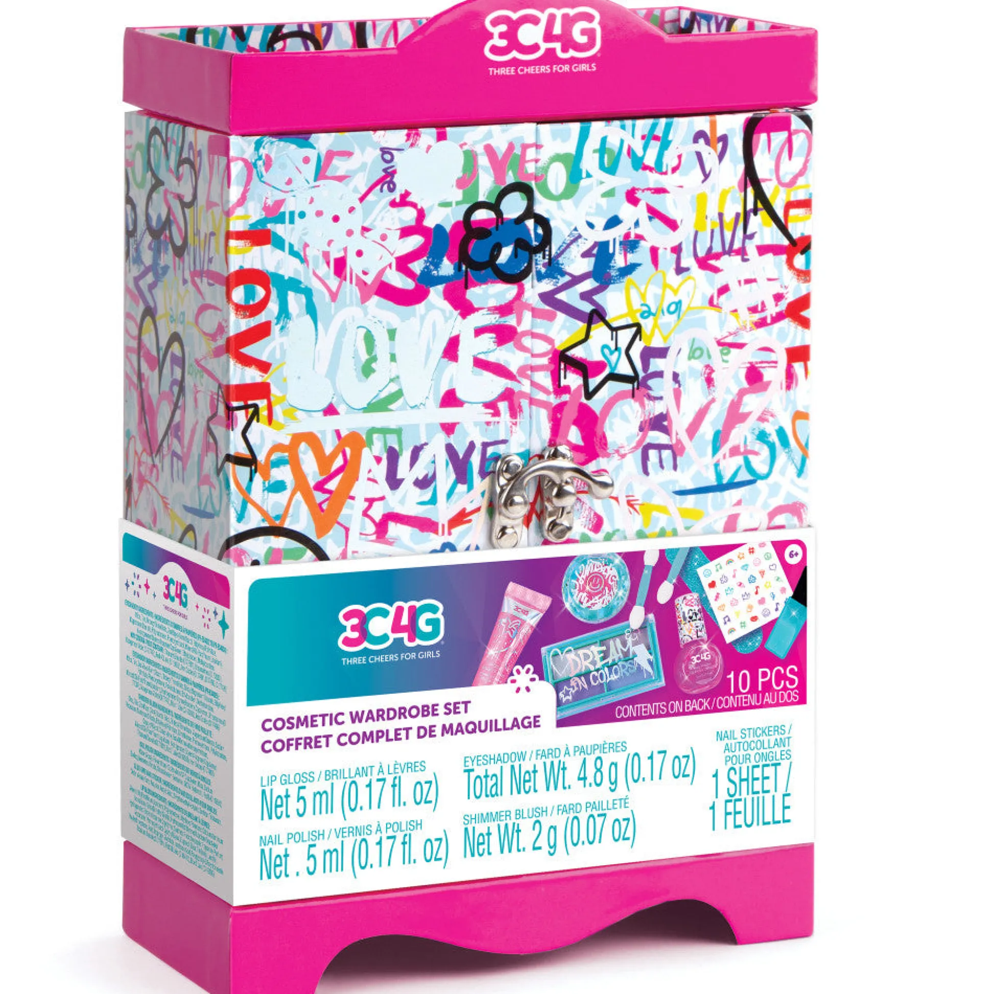 Flat River Group Three Cheers For Girls Graffiti Cosmetic Wardrobe Kit - Vibrant Makeup Set* Crafts & Activities