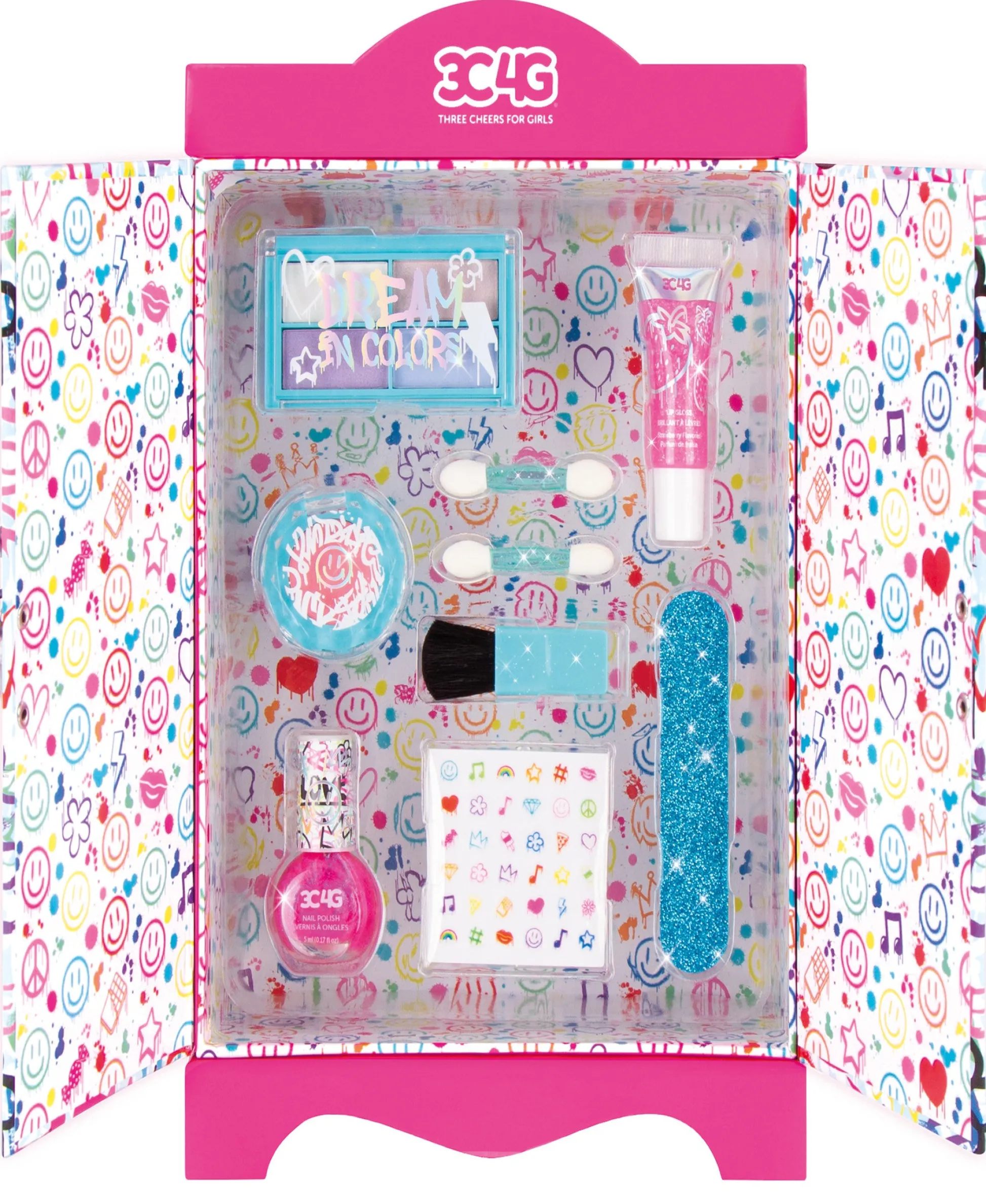Flat River Group Three Cheers For Girls Graffiti Cosmetic Wardrobe Kit - Vibrant Makeup Set* Crafts & Activities