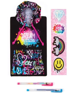 Flat River Group Three Cheers For Girls Street Style Graffiti Hoodie Journal Set with Gel Pens* Drawing, Color & Painting