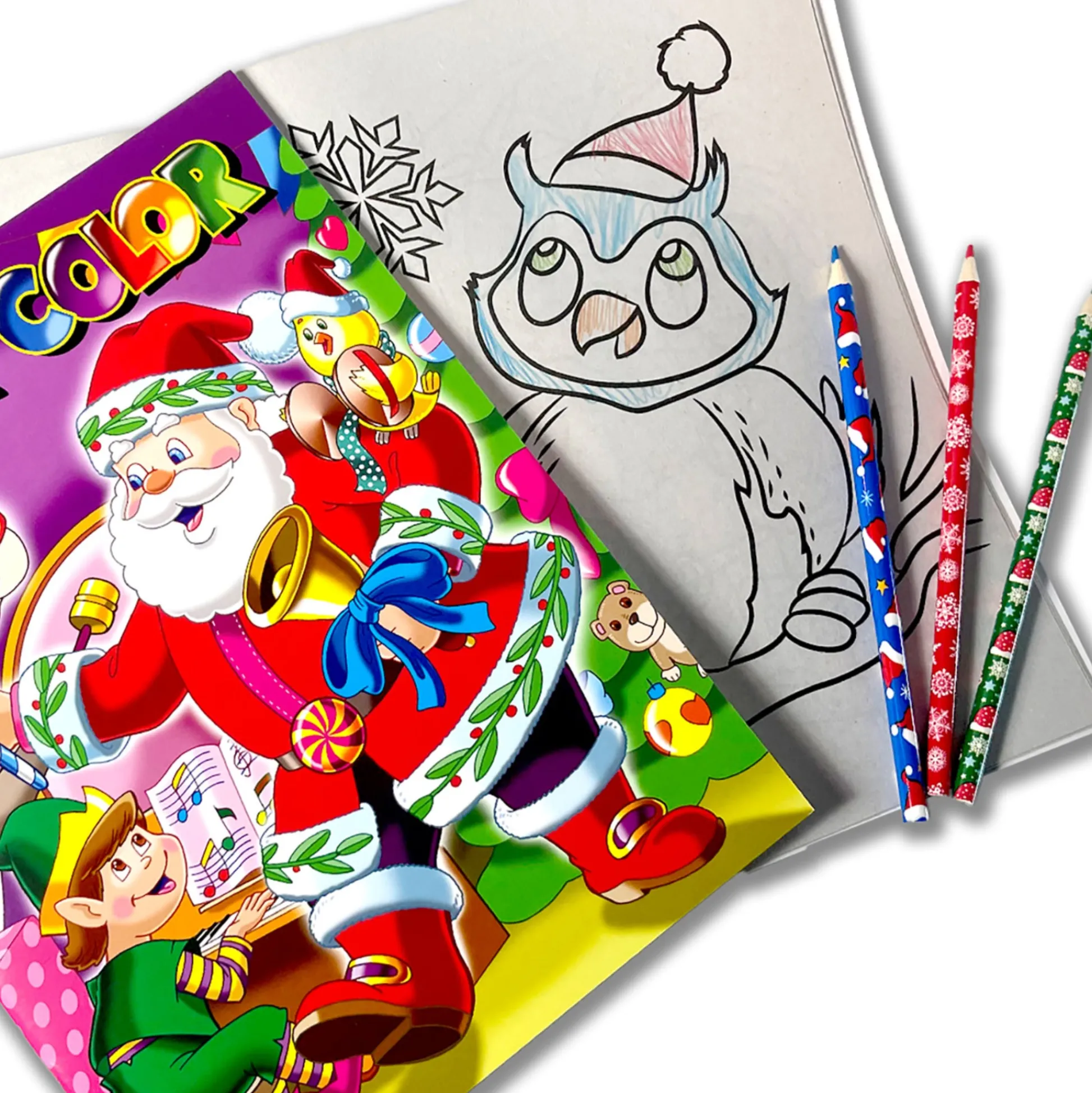 Flat River Group Three Little Twigs Christmas Coloring Set, 8-Piece Bundle, Ages 3+* Drawing, Color & Painting