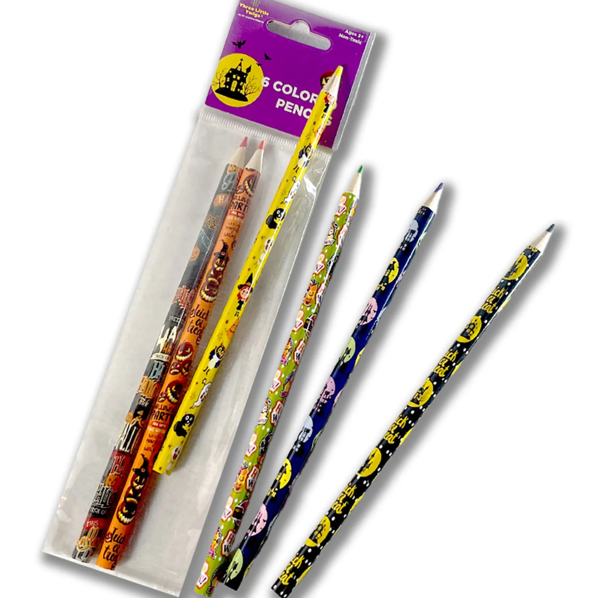 Flat River Group Three Little Twigs: Halloween 8pc Coloring Book & Pencil Bundle, Ages 3+*Kids Kids Books|Drawing, Color & Painting