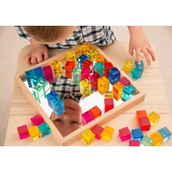 Educators Resource TickiT Gem Cube Mirror Tray - Colorful Sensory Exploration* Preschool Education Toys & Activities