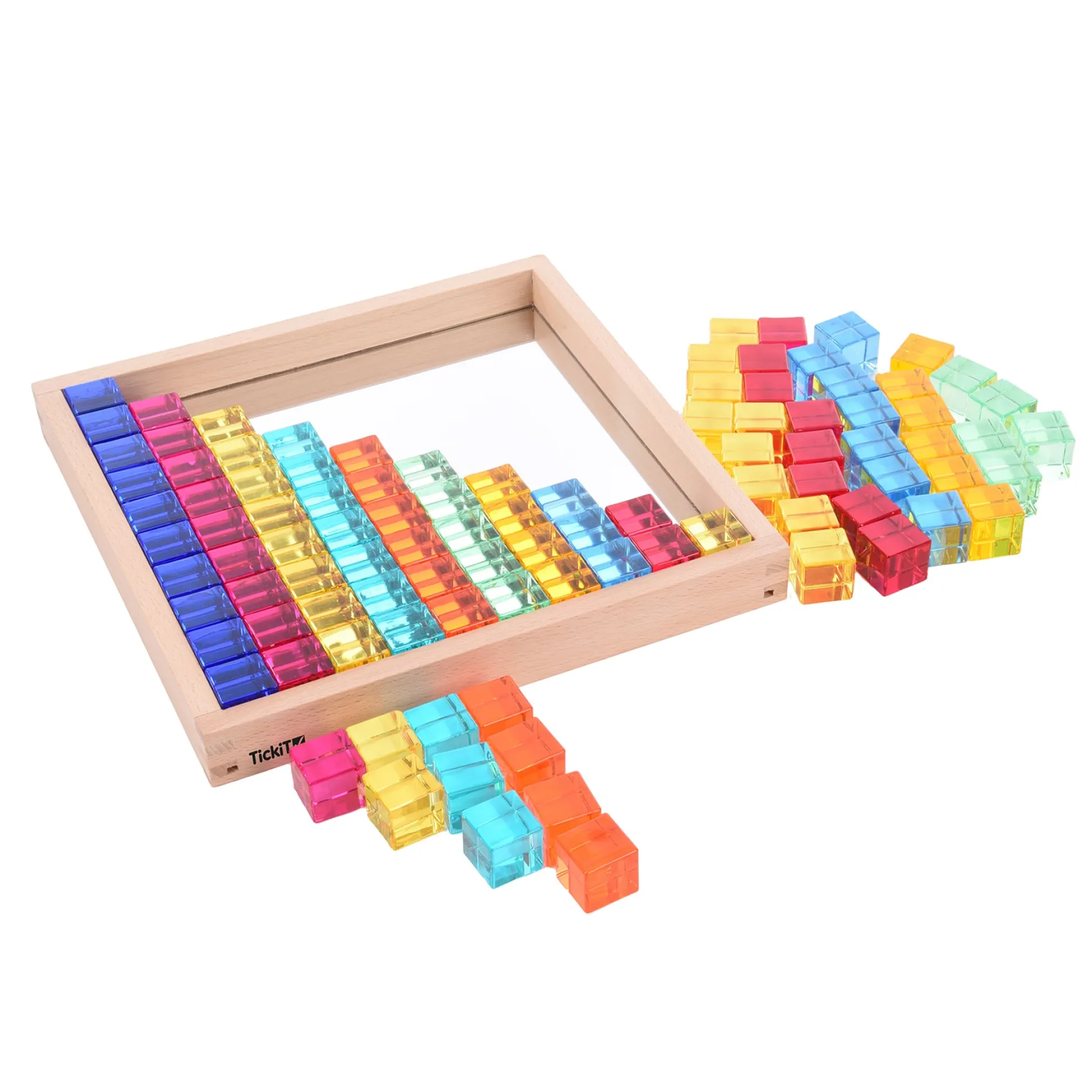 Educators Resource TickiT Gem Cube Mirror Tray - Colorful Sensory Exploration* Preschool Education Toys & Activities
