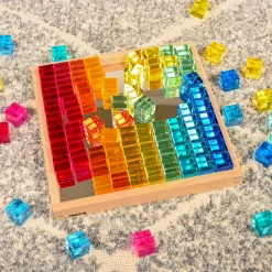 Educators Resource TickiT Gem Cube Mirror Tray - Colorful Sensory Exploration* Preschool Education Toys & Activities