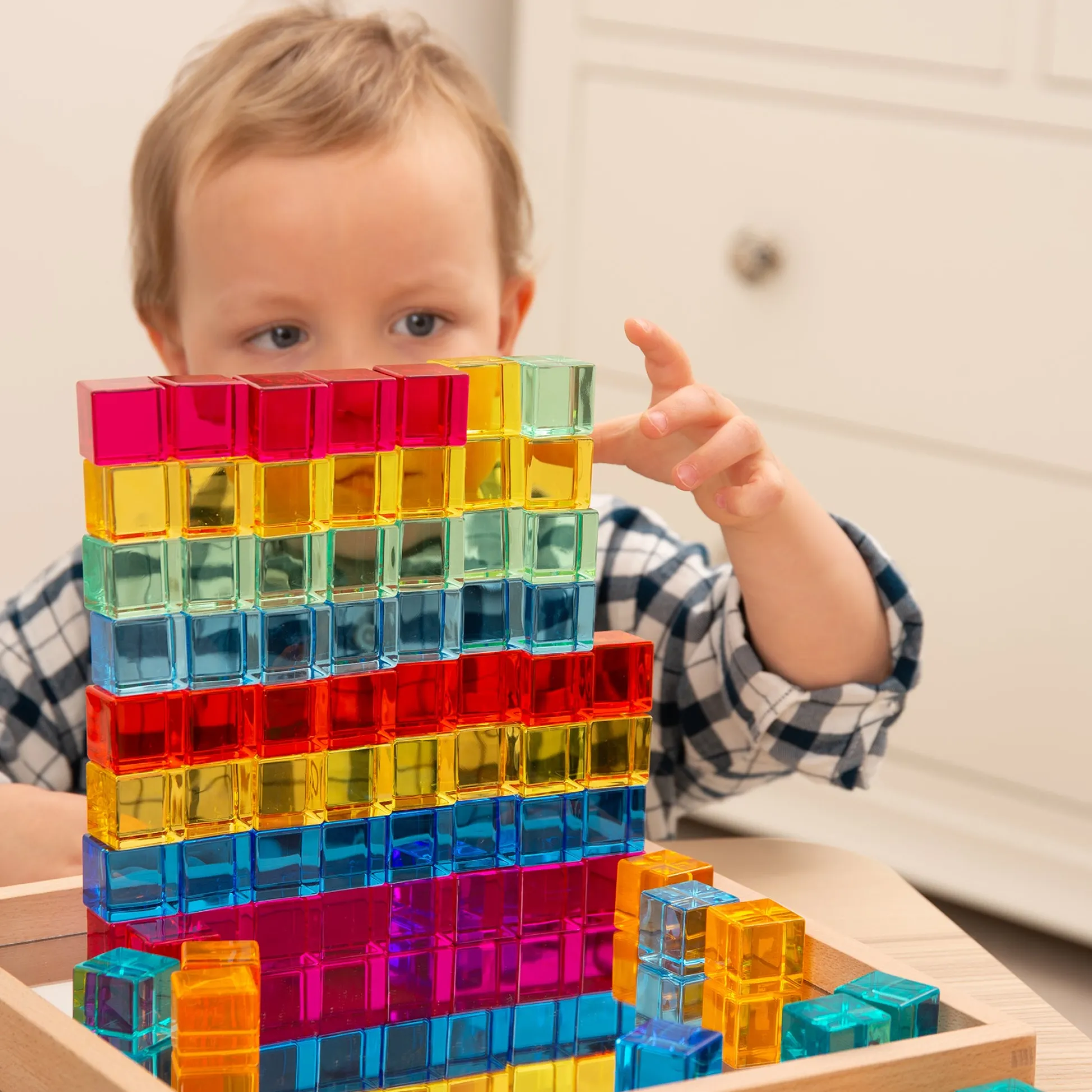 Educators Resource TickiT Gem Cube Mirror Tray - Colorful Sensory Exploration* Preschool Education Toys & Activities