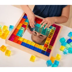 Educators Resource TickiT Gem Cube Mirror Tray - Colorful Sensory Exploration* Preschool Education Toys & Activities