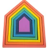 Educators Resource TickiT Rainbow Architect Houses - Colorful Wooden Nesting Play Set of 7* Wood & Jumbo Blocks