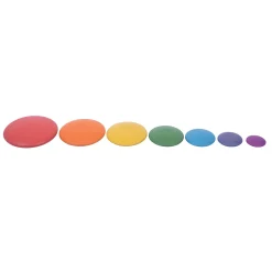 Educators Resource TickiT Rainbow Buttons - Colorful Wooden Balancing Stones, Set of 7* Preschool Education Toys & Activities
