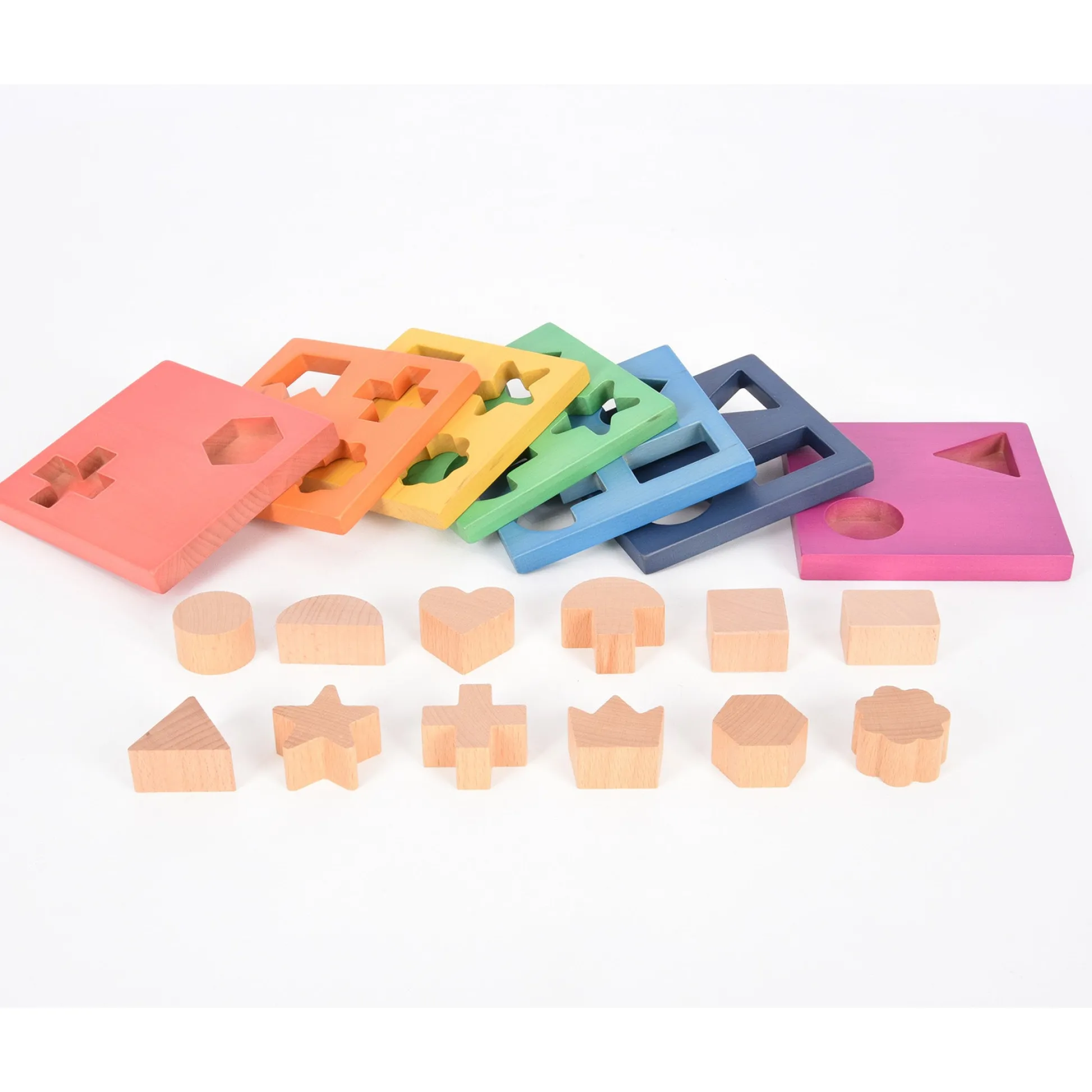 Educators Resource TickiT Rainbow Wooden Shape Stacker – Colorful Educational Toy* Blocks, Sorting & Stacking Toys