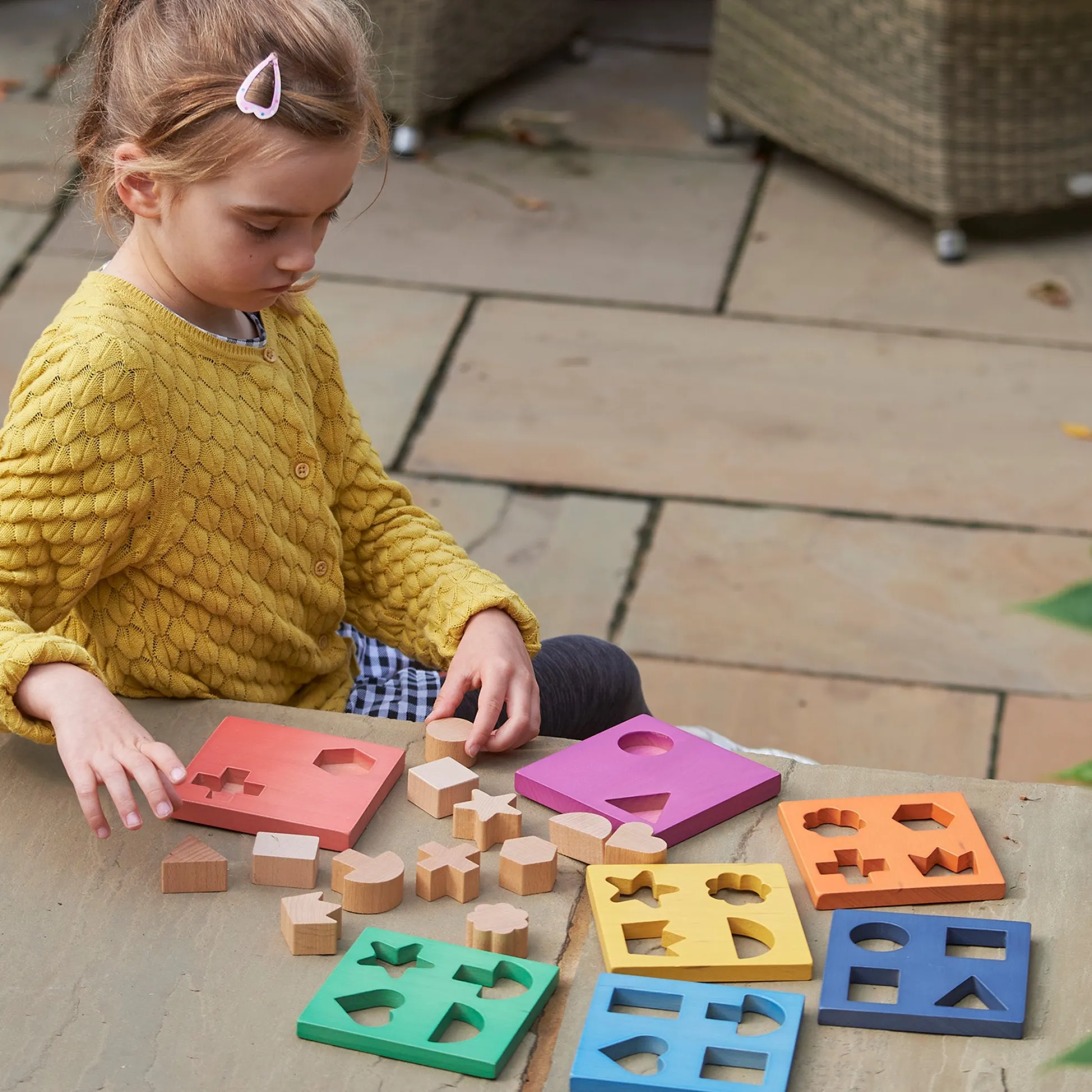 Educators Resource TickiT Rainbow Wooden Shape Stacker – Colorful Educational Toy* Blocks, Sorting & Stacking Toys