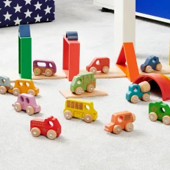 Educators Resource TickiT Rainbow Wooden Vehicles – Colorful Toddler Playset* Preschool Vehicles|Preschool Education Toys & Activities