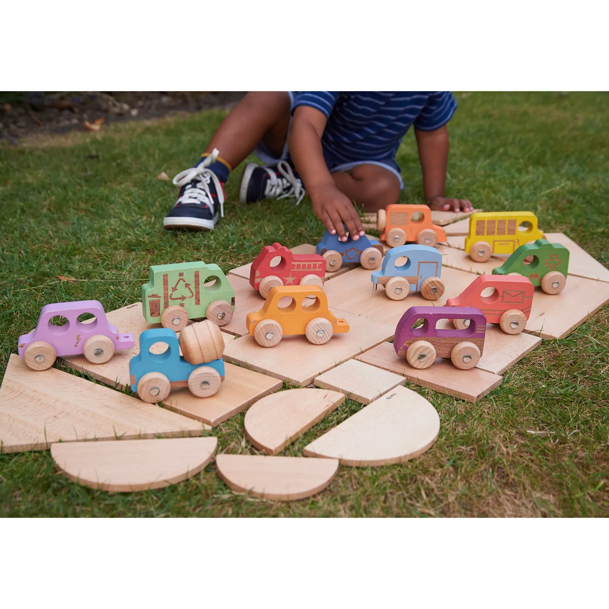 Educators Resource TickiT Rainbow Wooden Vehicles – Colorful Toddler Playset* Preschool Vehicles|Preschool Education Toys & Activities
