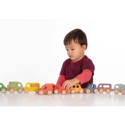 Educators Resource TickiT Rainbow Wooden Vehicles – Colorful Toddler Playset* Preschool Vehicles|Preschool Education Toys & Activities