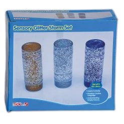 Educators Resource TickiT Sensory Glitter Storm Liquid Glitter Tubes - Set of 3 - Blue, Silver, Gold* Sensory & Fidget Toys