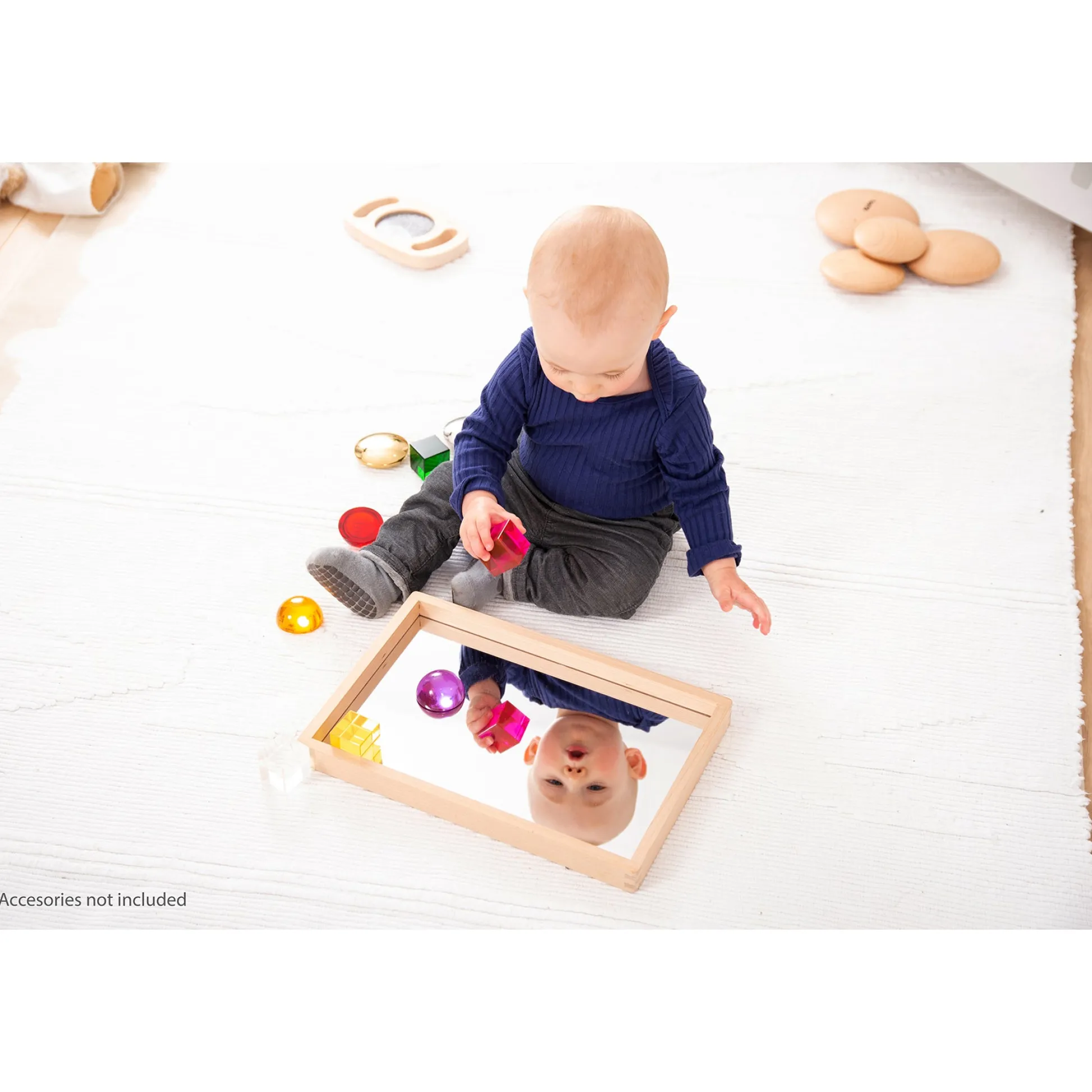 Educators Resource TickiT Small Wooden Mirror Tray - Reflective Learning Adventure* Preschool Education Toys & Activities
