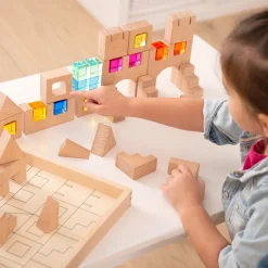 Educators Resource TickiT Wooden Gem Building Blocks - Colorful Creative Play Set* Wood & Jumbo Blocks