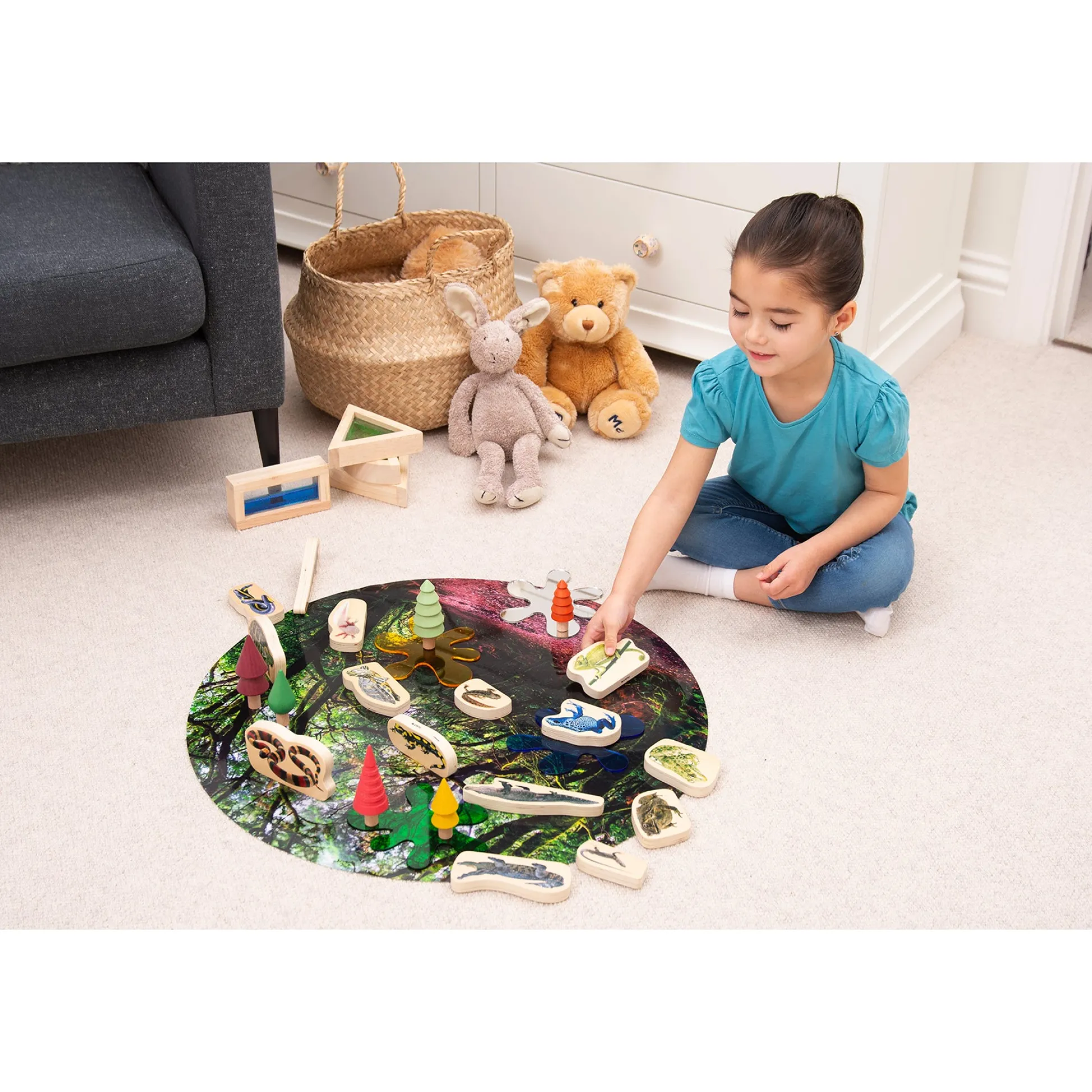 Educators Resource TickiT Wooden Reptile & Amphibian Blocks - 15-Piece Set* Wood & Jumbo Blocks