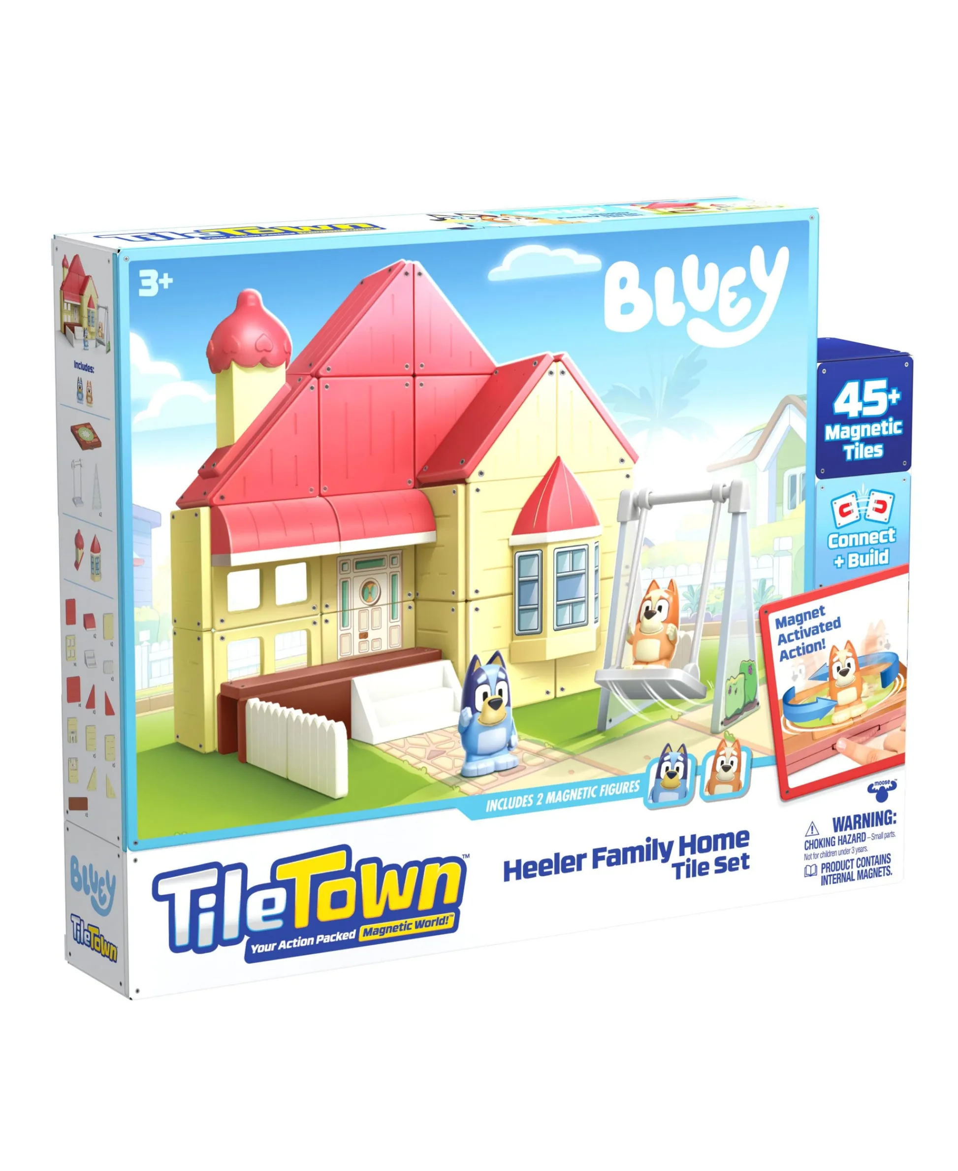 Macy's - Supplier Tile Town Bluey Heeler Home Magnetic Tiles Playset, 46-Piece* Preschool Pals|Magnetic Tiles & Building Sets