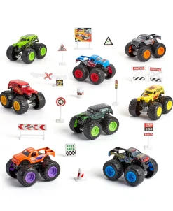 Macy's - Supplier Toys R Us Exclusive 8-Pack Diecast Monster Truck Set with Road Accessories* Diecast Cars|Fast Lane