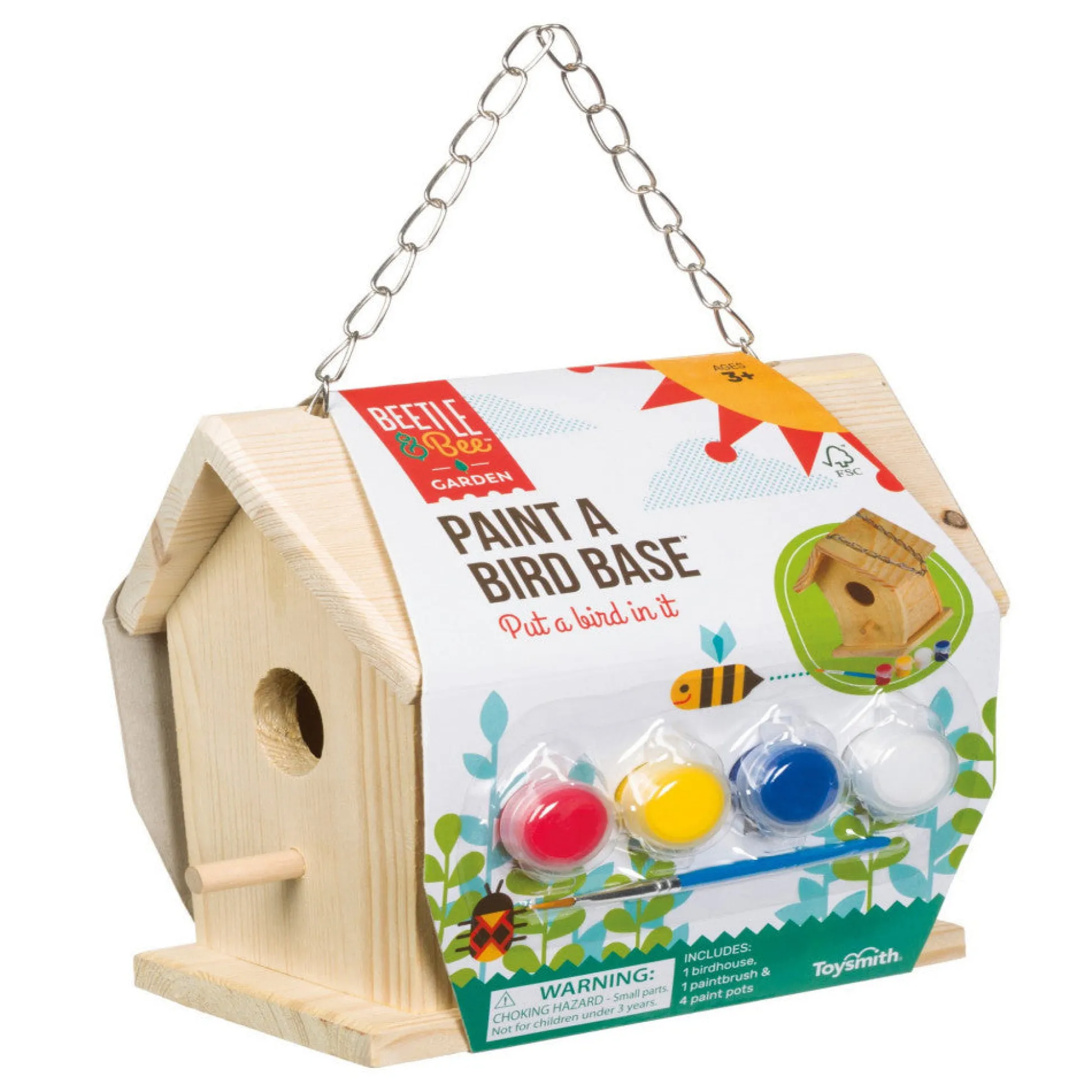 Flat River Group Toysmith Beetle & Bee Paint A Bird Base - DIY Birdhouse Art Kit* Crafts & Activities