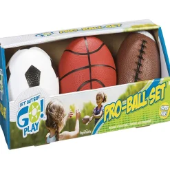 Flat River Group Toysmith Get Outside GO! Pro-Ball Set, 3-Piece Sports Ball Kit for Kids* Toy Sports