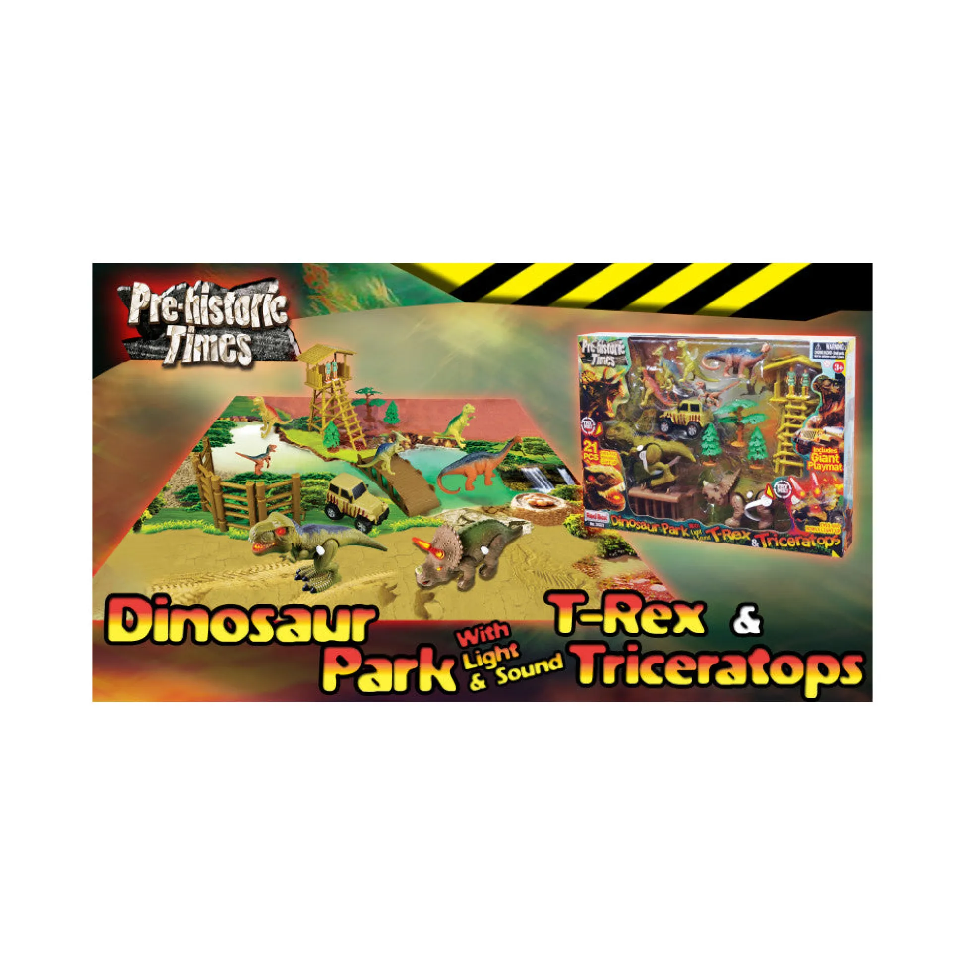 Flat River Group Toys'R'Us Dinosaur Park Playset with Light & Sound - T-Rex & Triceratops* Playsets & Vehicles
