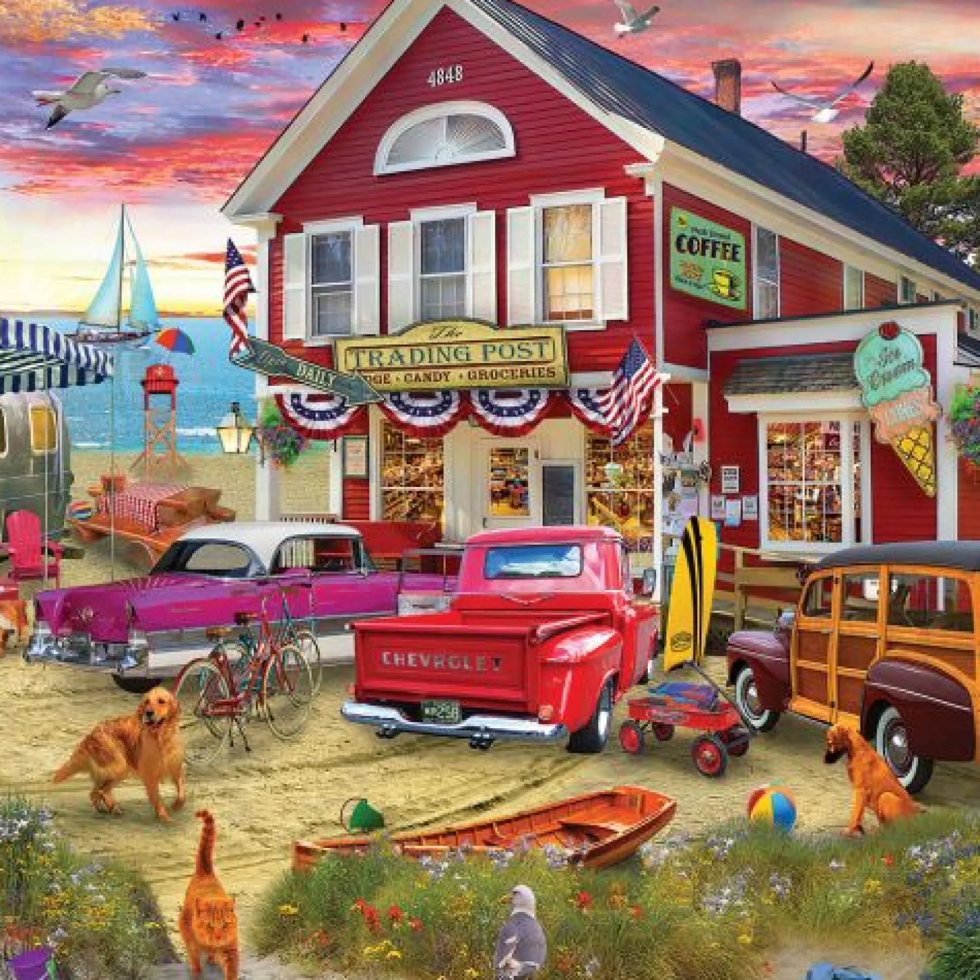 Calendar Holdings, LLC Trading Post Vibrant Scene Jigsaw Puzzle - 1000 pc* Puzzles