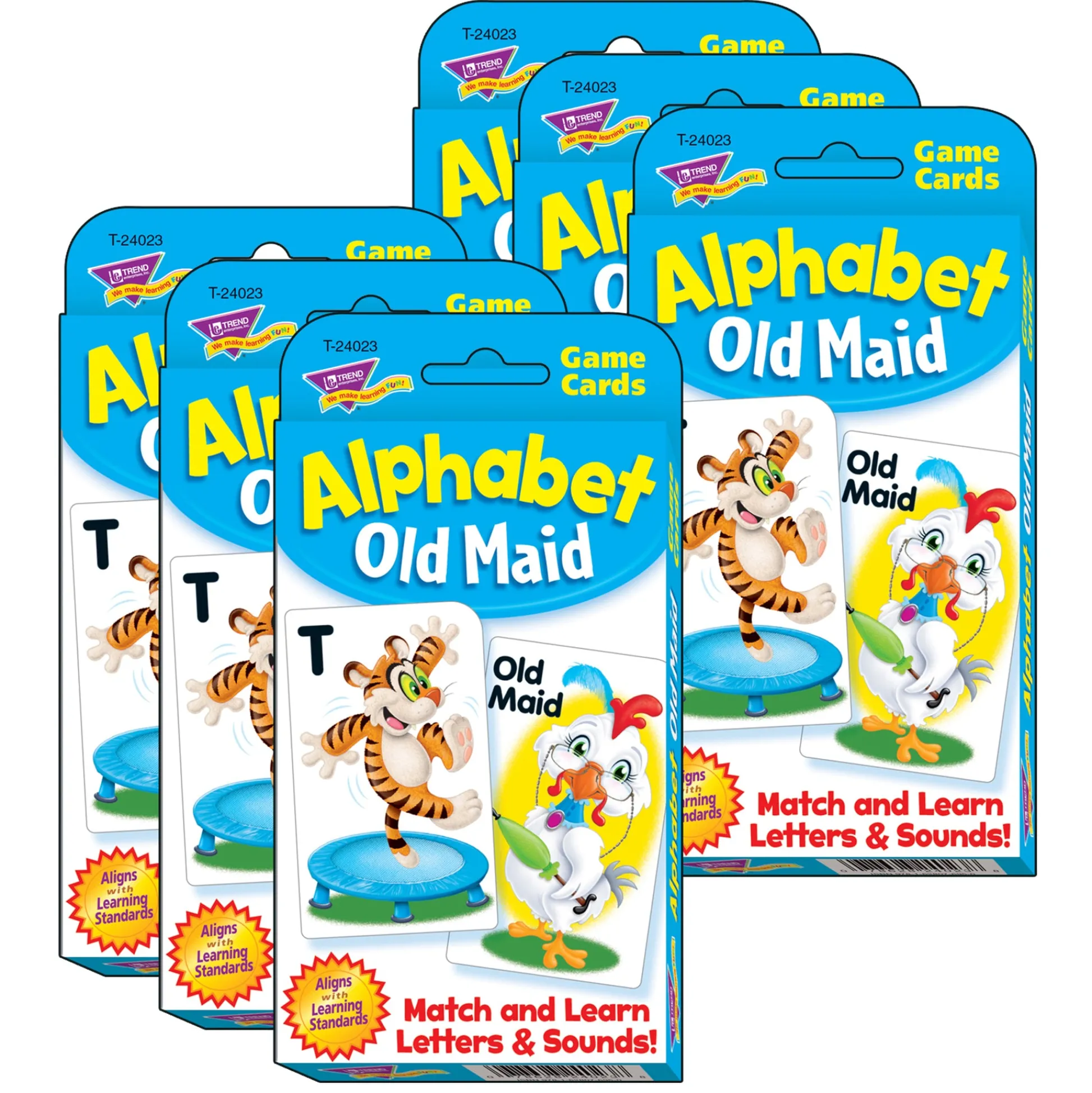 Educators Resource TREND Alphabet Old Maid Challenge Cards - Educational Letter Game - 6 Sets* Card Games|Social & Emotional Skills