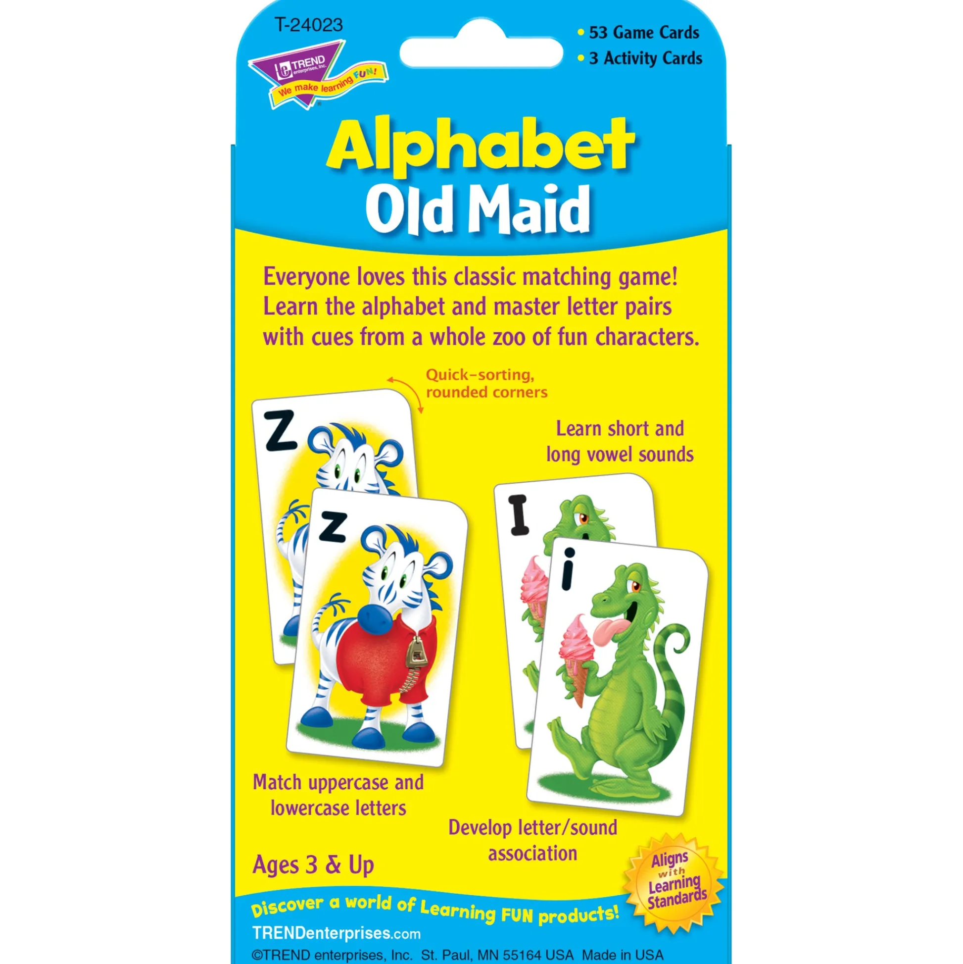 Educators Resource TREND Alphabet Old Maid Challenge Cards - Educational Letter Game - 6 Sets* Card Games|Social & Emotional Skills