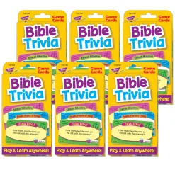Educators Resource TREND Bible Trivia Challenge Cards, Ultimate Quiz Pack of 6* Card Games