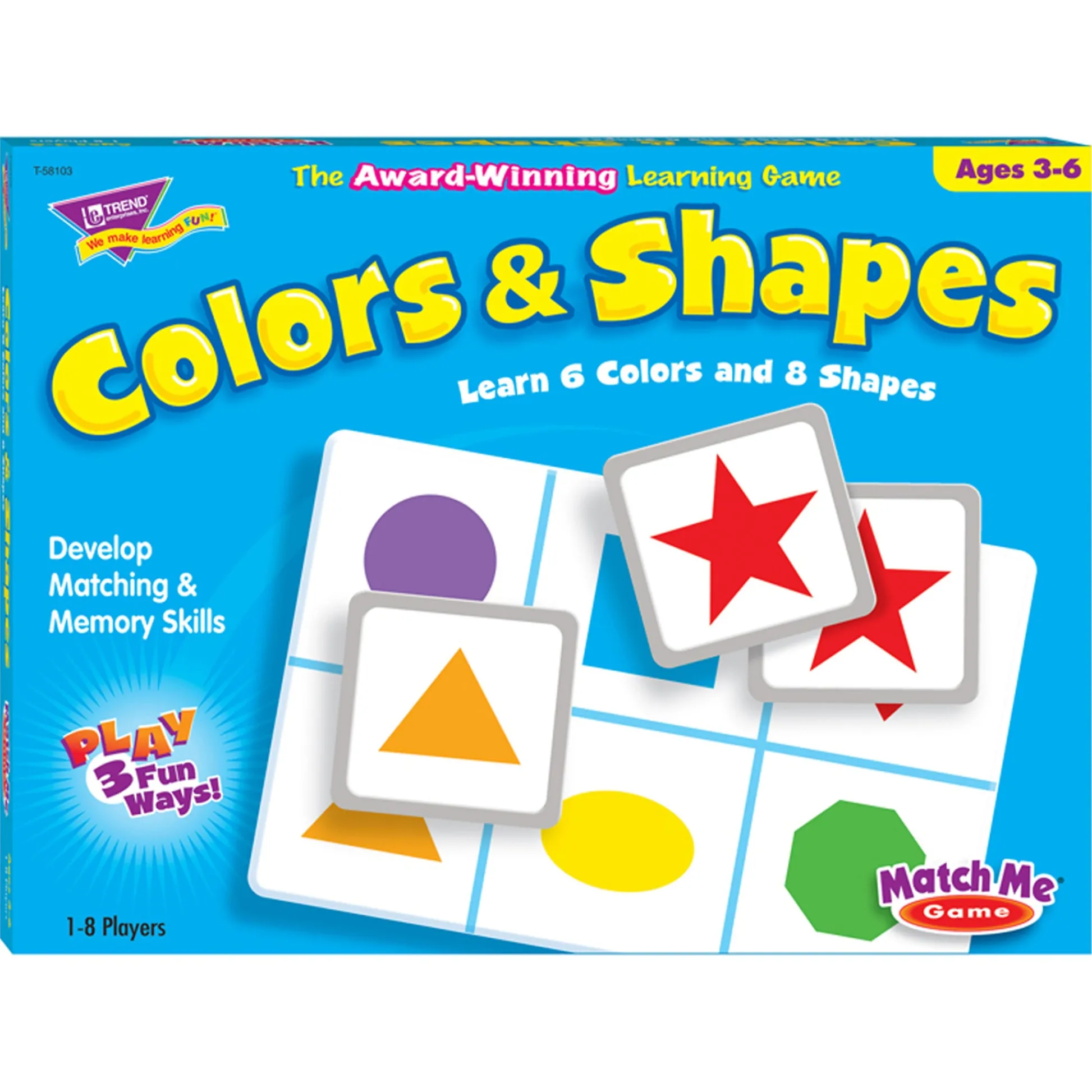 Educators Resource TREND Colors & Shapes Match Me Games - Educational Memory Board Game* Board Games|Role-Playing Games