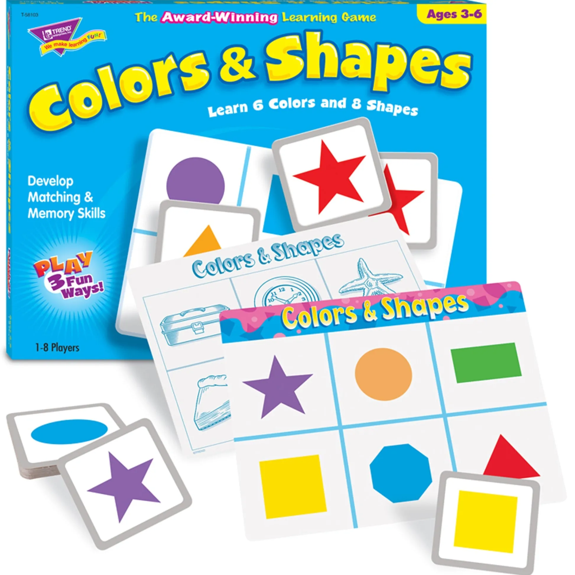 Educators Resource TREND Colors & Shapes Match Me Games - Educational Memory Board Game* Board Games|Role-Playing Games