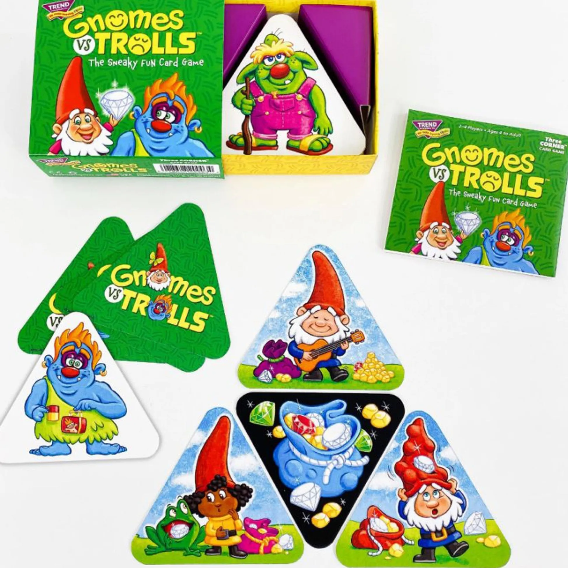 Educators Resource TREND GNOMes vs TROLLS Three Corner Card Game, 3-Pack* Card Games