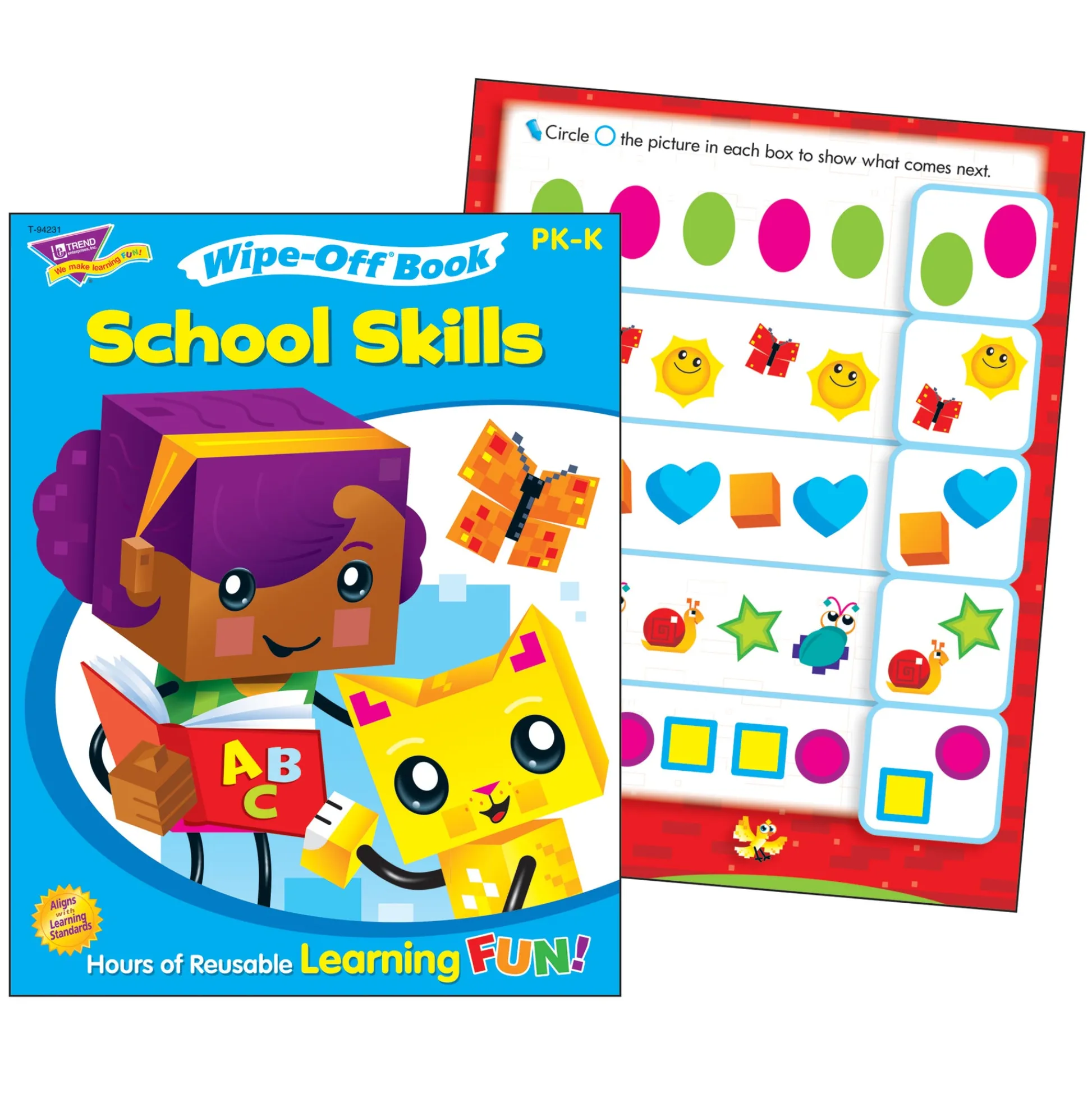 Educators Resource TREND School Skills Wipe-Off Book - BlockStars! Collection - 3-Pack*Kids Kids Books|Coloring Books & Activity Books