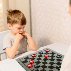 Flat River Group Trimate 3-In-1 Jumbo Checkers & Tic Tac Toe Game - 25.6