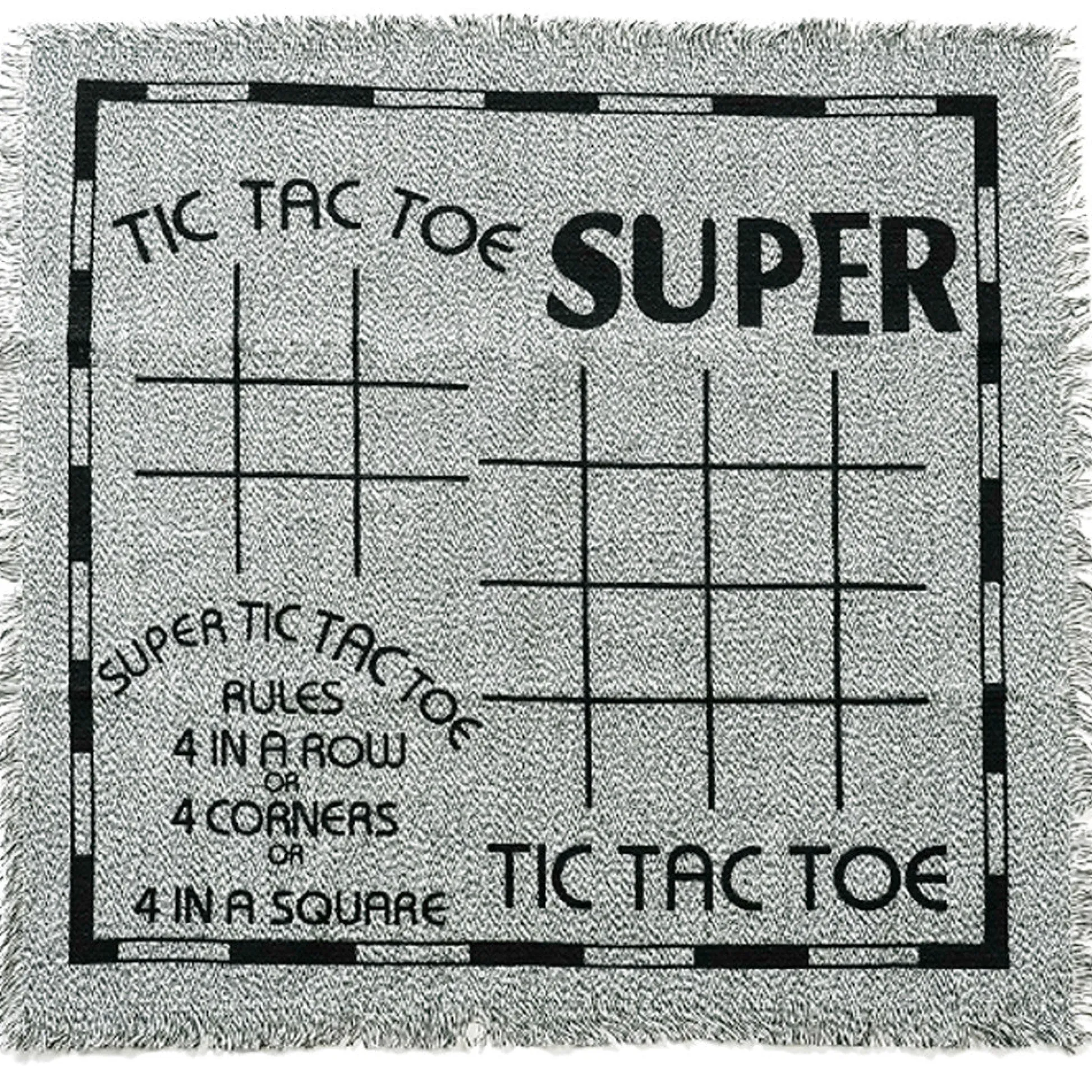Flat River Group Trimate 3-In-1 Jumbo Checkers & Tic Tac Toe Game - 25.6" Square Rug Set* Social & Emotional Skills|Role-Playing Games