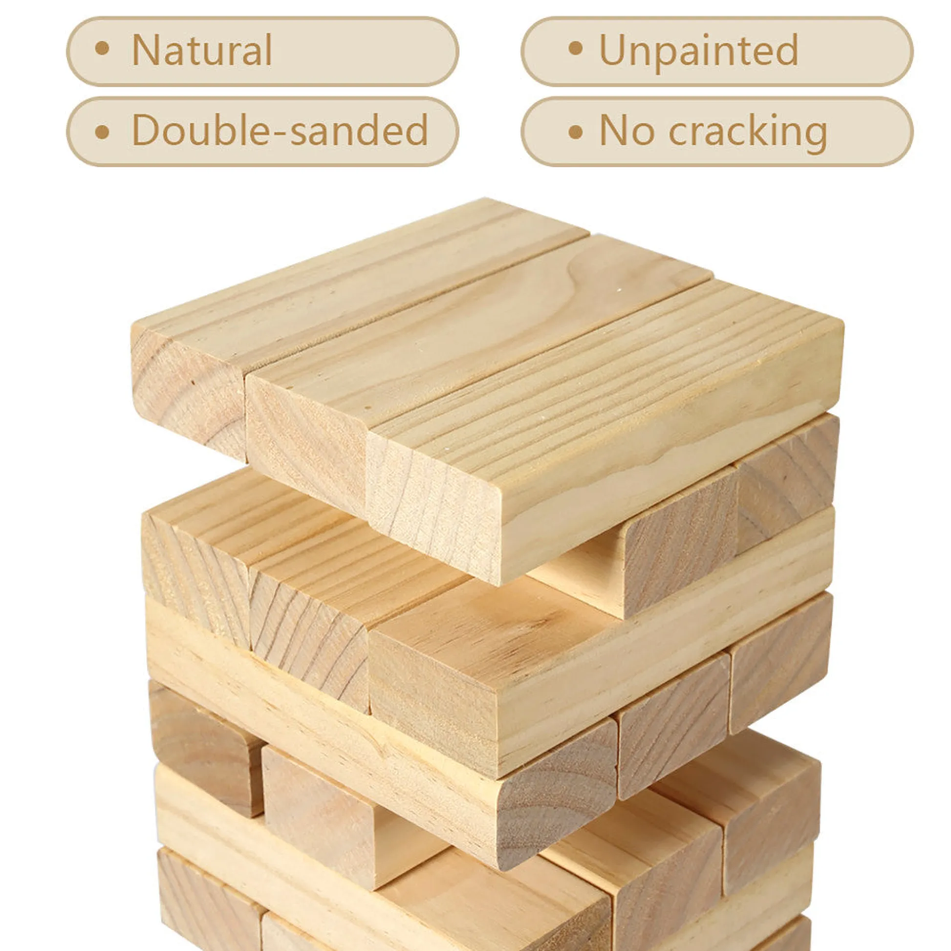 Flat River Group Trimate Tumbling Tower Giant 28" - Double-Sanded Smooth Natural Wood* Classic Games