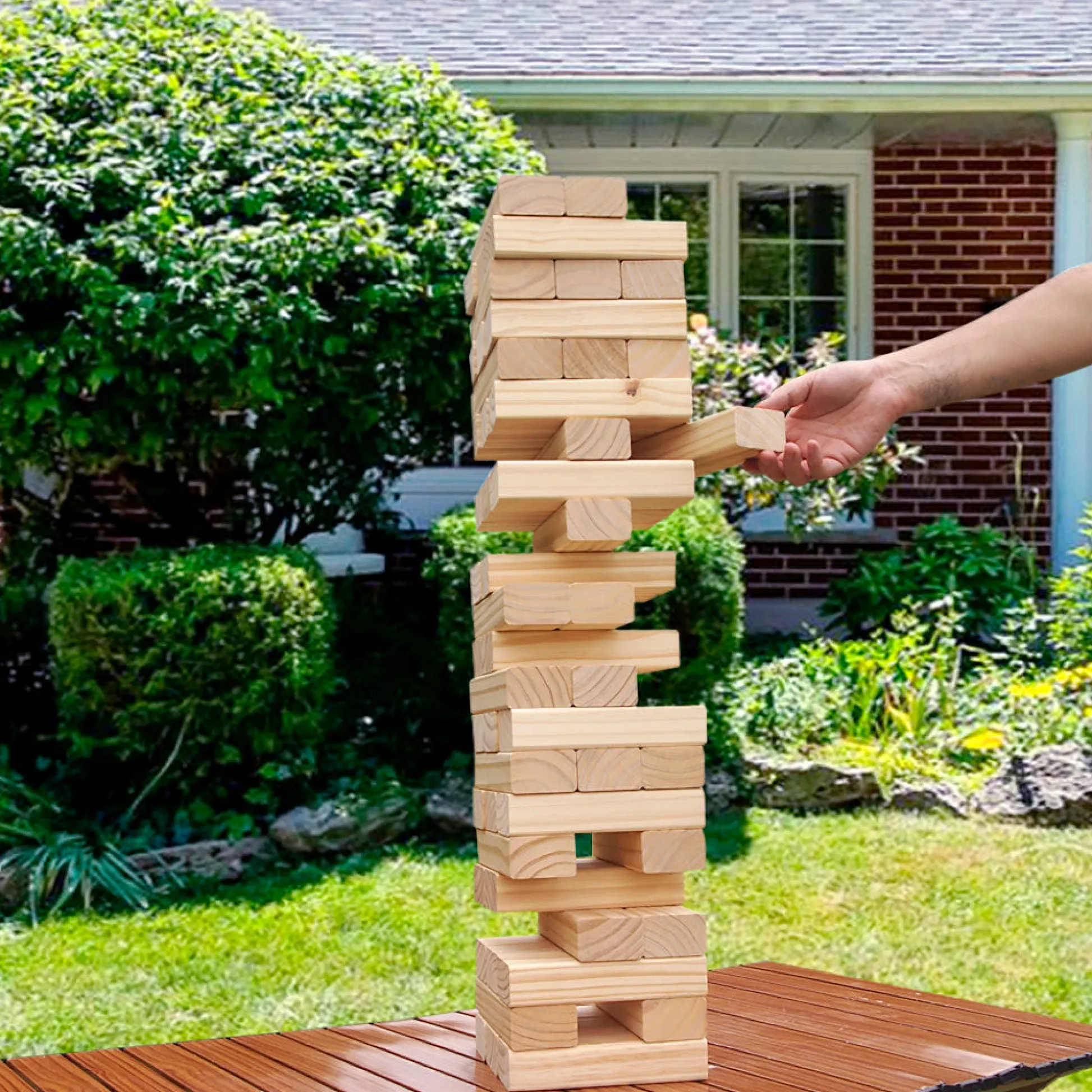 Flat River Group Trimate Tumbling Tower Large - Towering Pine Wood Game* Wood & Jumbo Blocks
