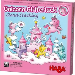HABA USA Unicorn Glitterluck Cloud Kingdom Stacking Board Game* Board Games|Role-Playing Games