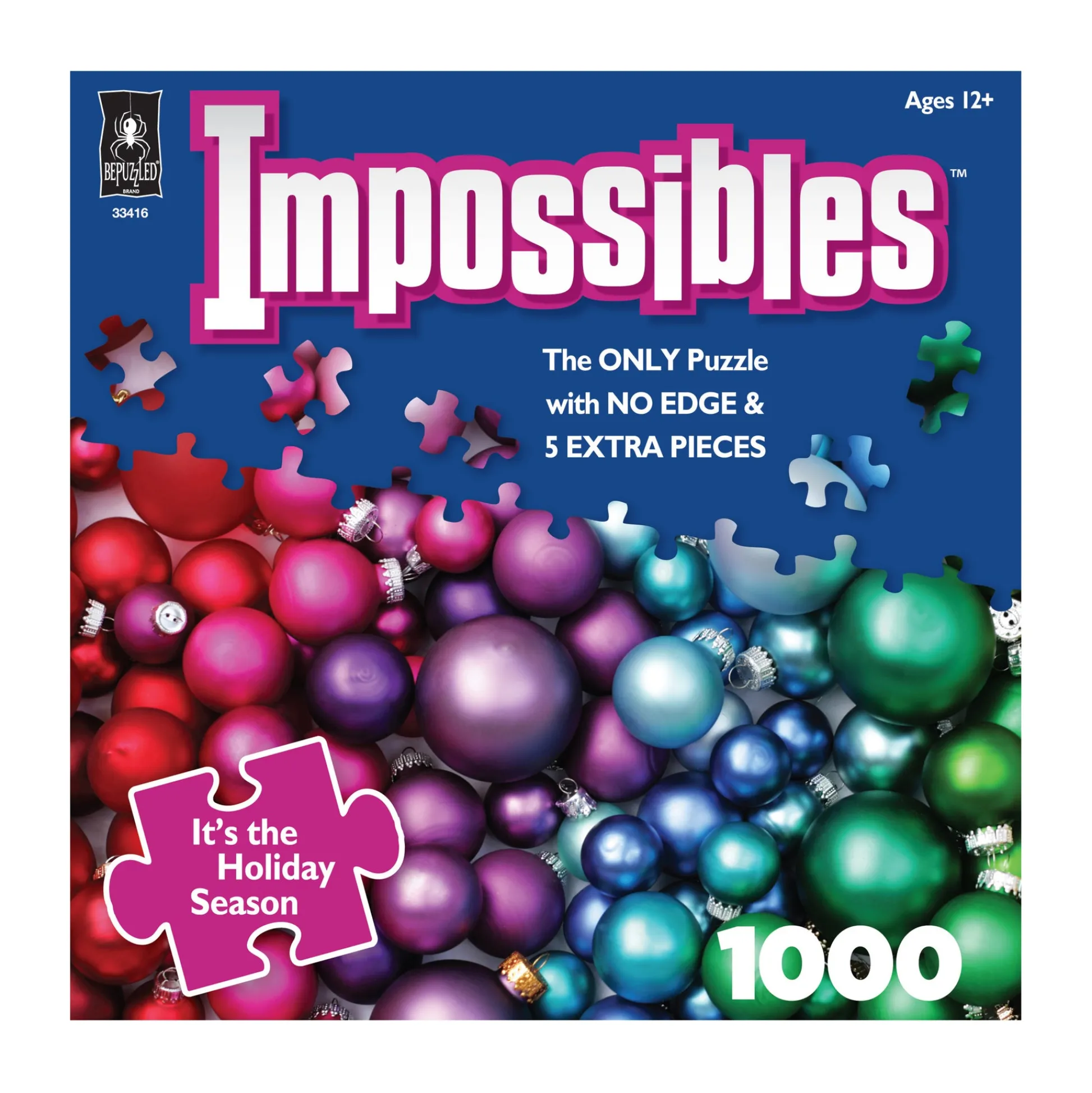 AreYouGame University Games Christmas Rainbow Gradient Impossible Jigsaw Puzzle - 1000 pc* Puzzles