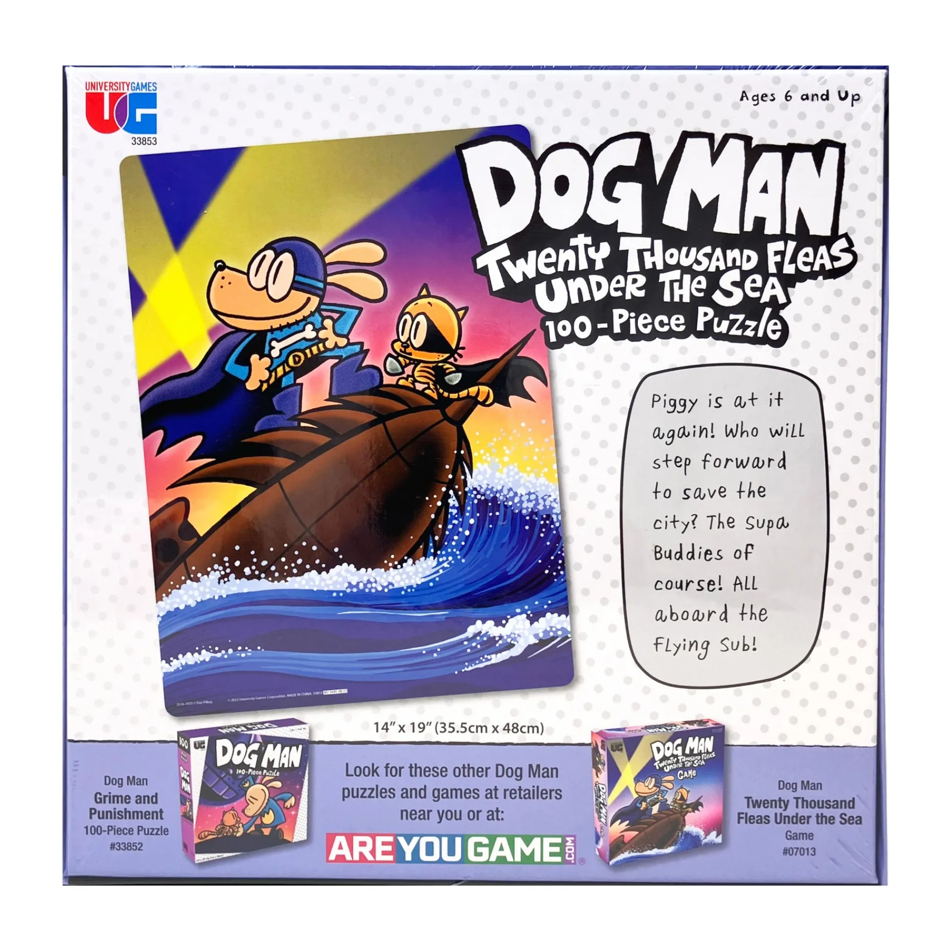 AreYouGame University Games Dog Man - Twenty Thousand Fleas Under the Sea Puzzle - 100 pc* Puzzles