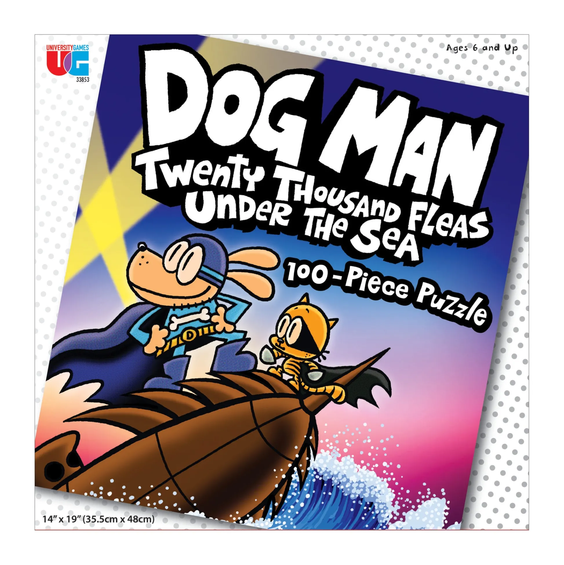 AreYouGame University Games Dog Man - Twenty Thousand Fleas Under the Sea Puzzle - 100 pc* Puzzles