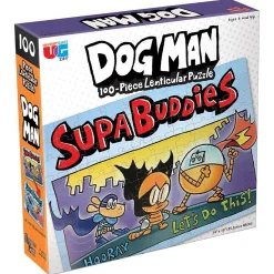 Educators Resource University Games Dog Man Supa Buddies Lenticular Puzzle - 2-in-1, 100 pc* Puzzles