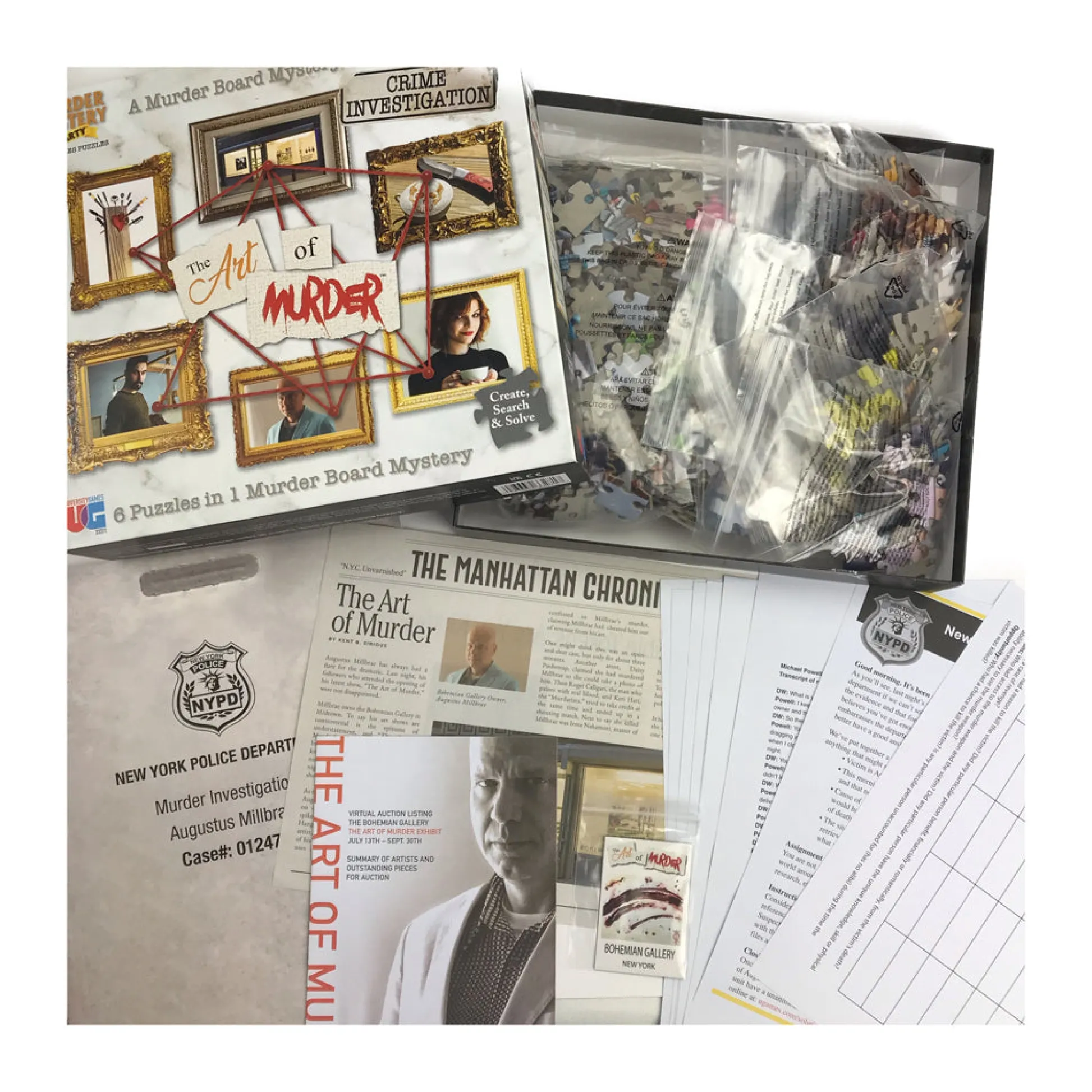 AreYouGame University Games Murder Mystery Party Case Files - The Art of Murder Puzzle Set, 1000 Pieces* Puzzles