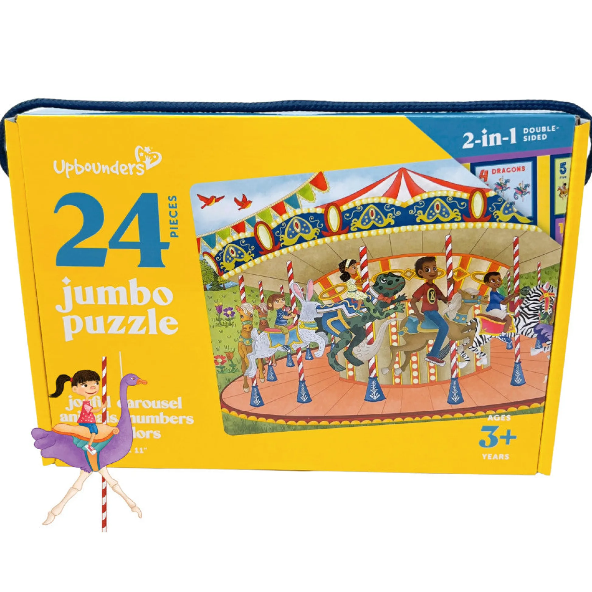 Flat River Group Upbounders Joyful Carousel Animals Puzzle - Educational Toy for Ages 3-5* Puzzles|Preschool Education Toys & Activities