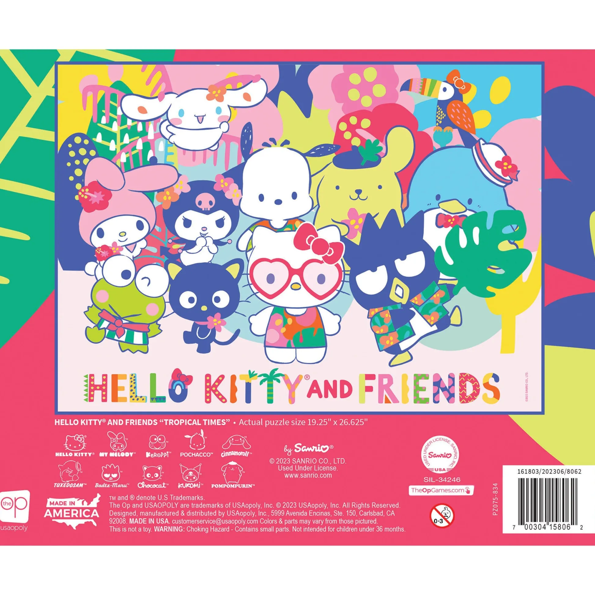 Educators Resource USAopoly Hello Kitty and Friends Tropical Times Jigsaw Puzzle - 1000 pc* Puzzles