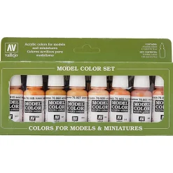 Flat River Group Vallejo Model Color Set - Face & Skin Tones, 8 Premium Paints* Drawing, Color & Painting