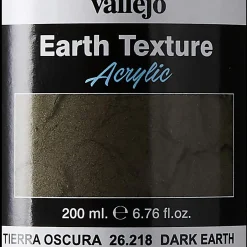 Flat River Group Vallejo Texture Acrylic Paint - Dark Earth 26218 - 6.79 oz (200ml)* Drawing, Color & Painting