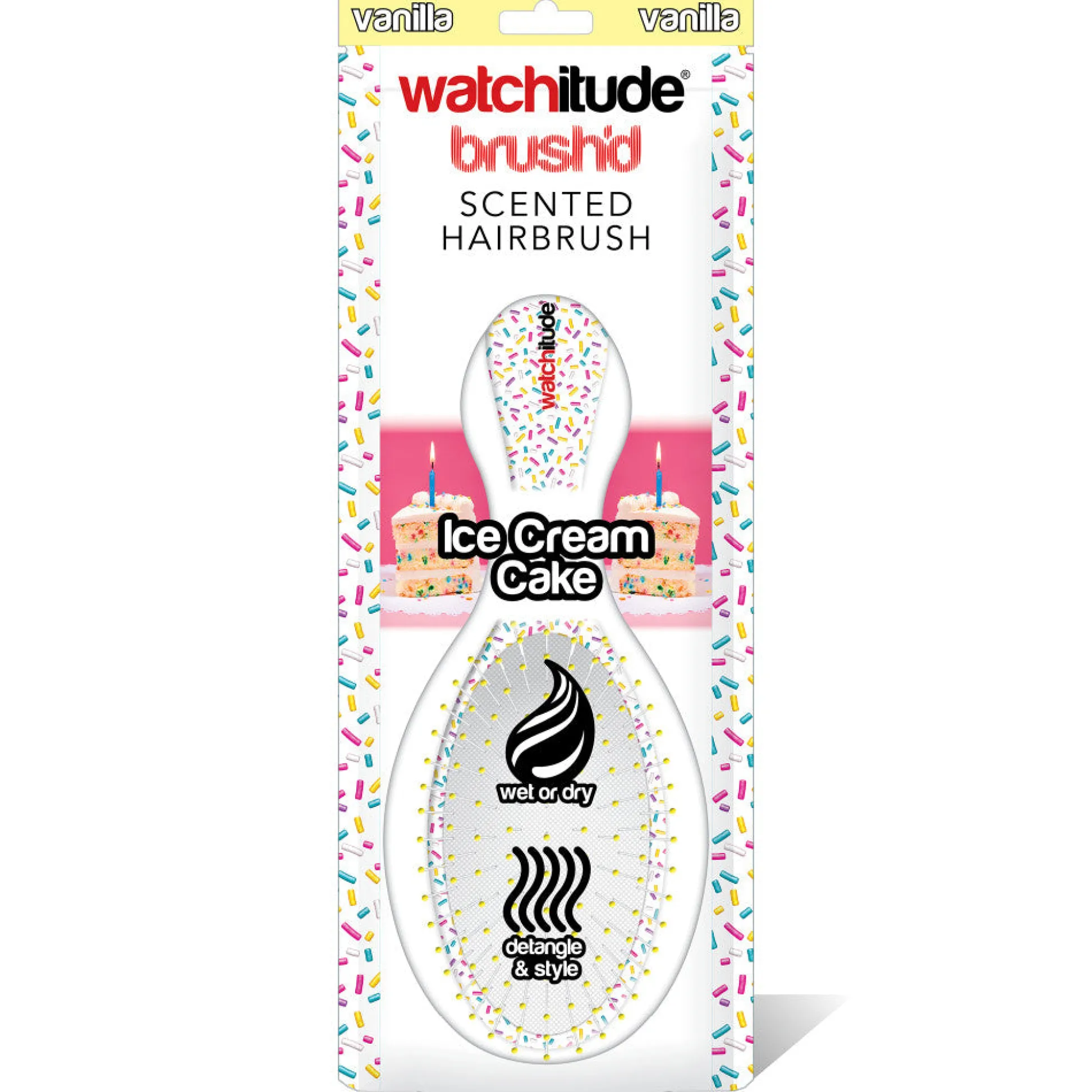 Flat River Group Watchitude Ice Cream Cake Scented Hair Brush for Kids - Vanilla Aroma* Dress Up & Accessories|Dress Up